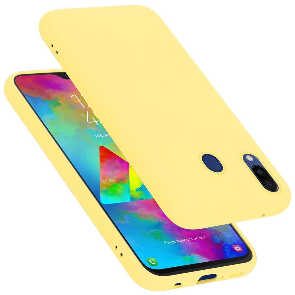 Custodia Compatibile Con Samsung Galaxy M20 In Liquid Giallo - Coperchio Protettivo In Silicone Tpu Flessibile - Foto 1
