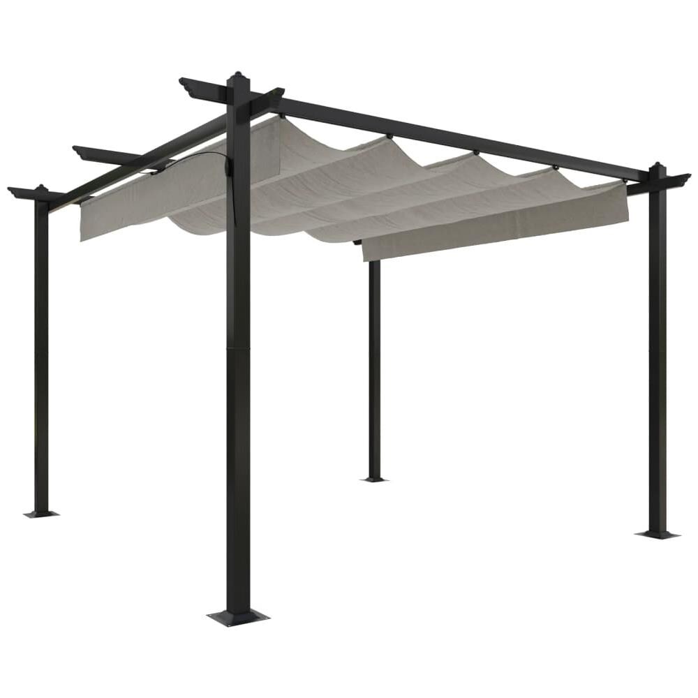 Pergola Da Giardino Con Tetto Retrattile 3x3 M Crema - Foto 2