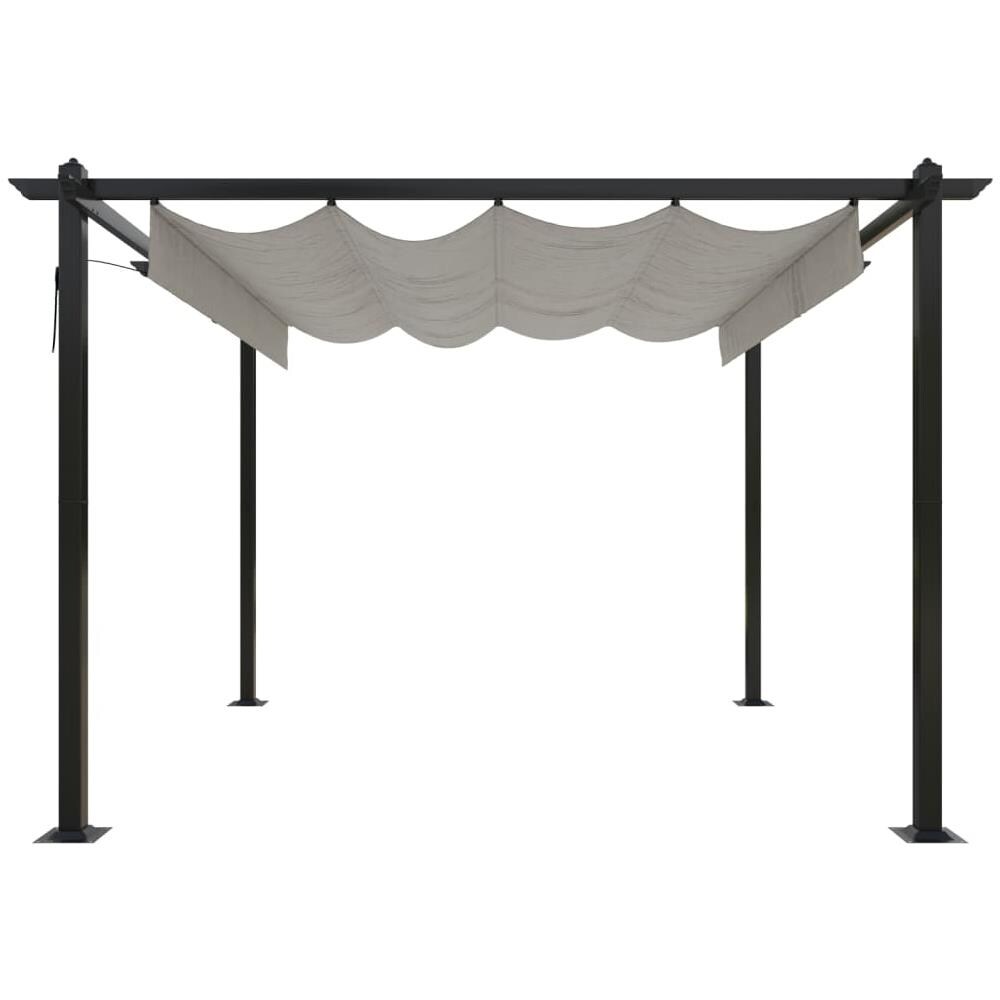 Pergola Da Giardino Con Tetto Retrattile 3x3 M Crema - Foto 3