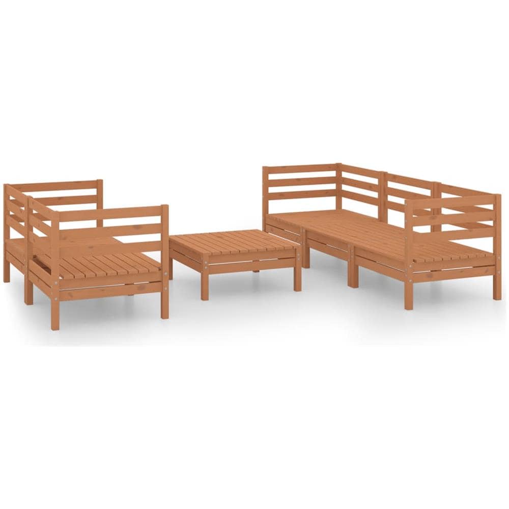 Set Divani Da Giardino 6 Pz Miele In Legno Massello Di Pino - Foto 2