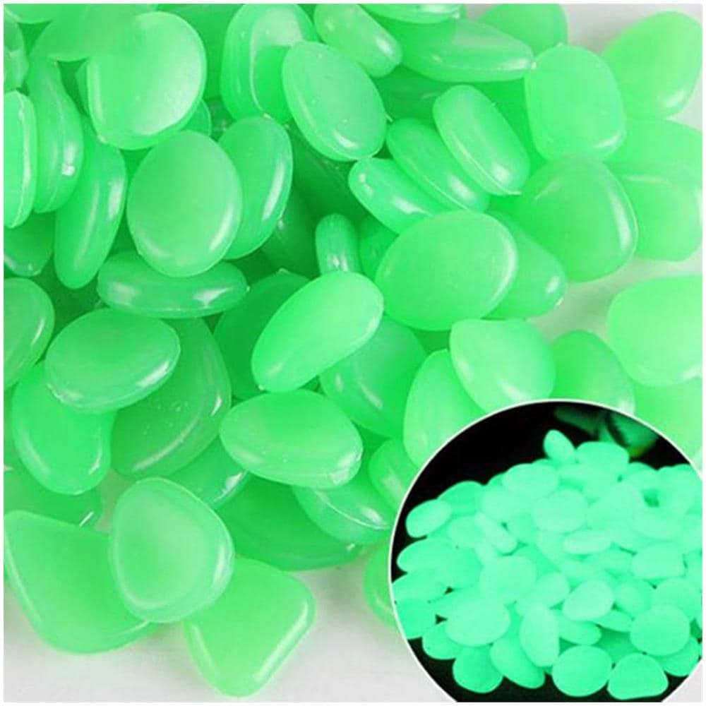 100 Pietre Luminose Verdi - Ciottoli Fluorescenti Per Giardino E Acquario - Foto 2