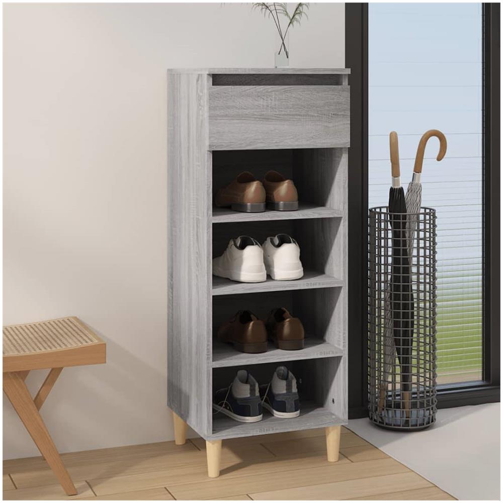 Scarpiera Grigio Sonoma 40x36x105 Cm In Legno Multistrato - Foto 1