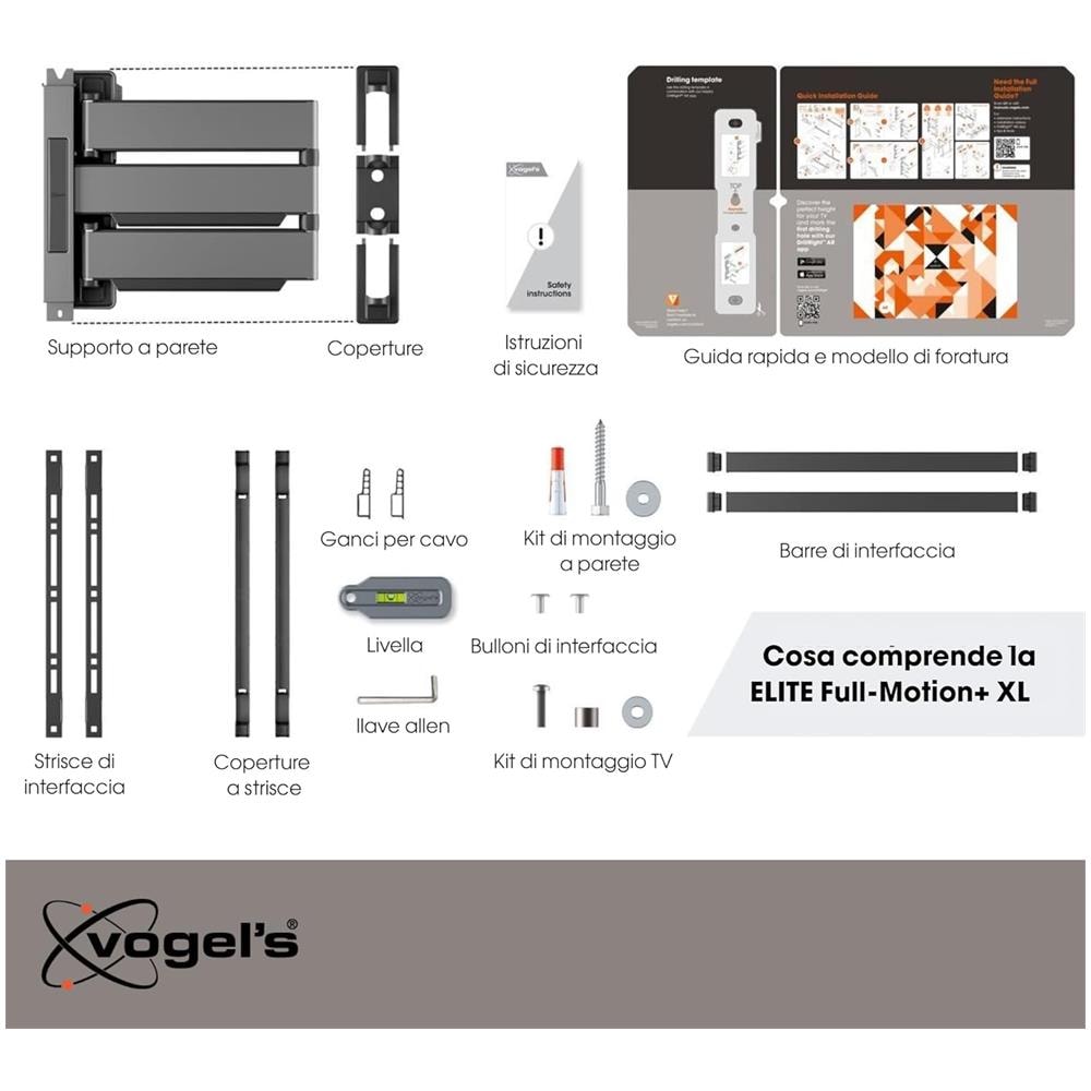 Supporto VOG5858450 da Parete per TV 55-100" Girevole 180° Colore Nero  - Foto 5