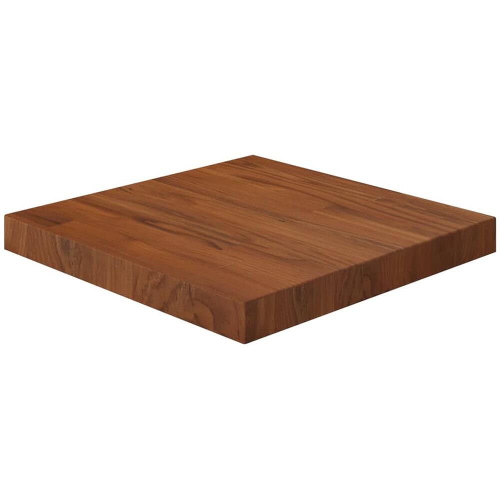Piano Tavolo Quadrato Marrone Scuro 40x40x4cm Rovere Trattato - Foto 1