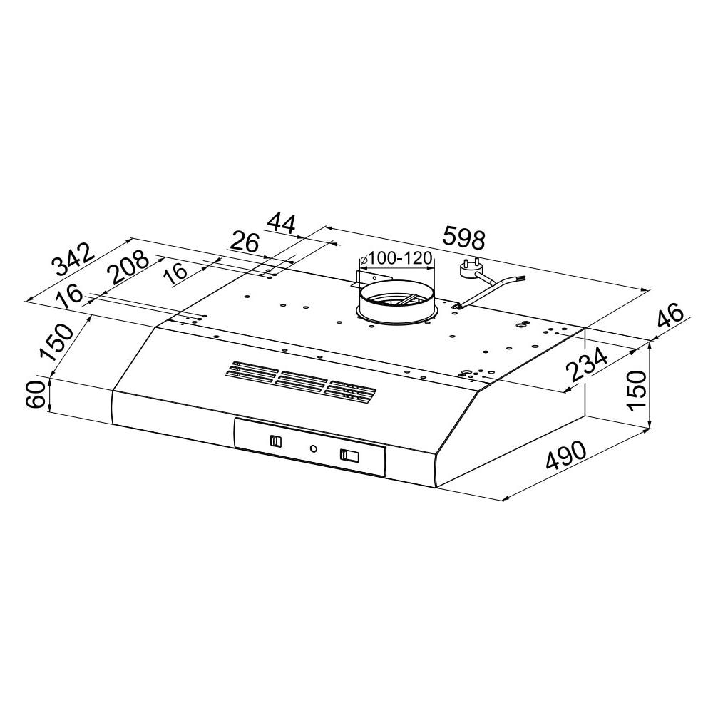 Cappa Sottopensile DCH6X EC da 60 cm Aspirante Colore Acciaio Inox - Foto 4