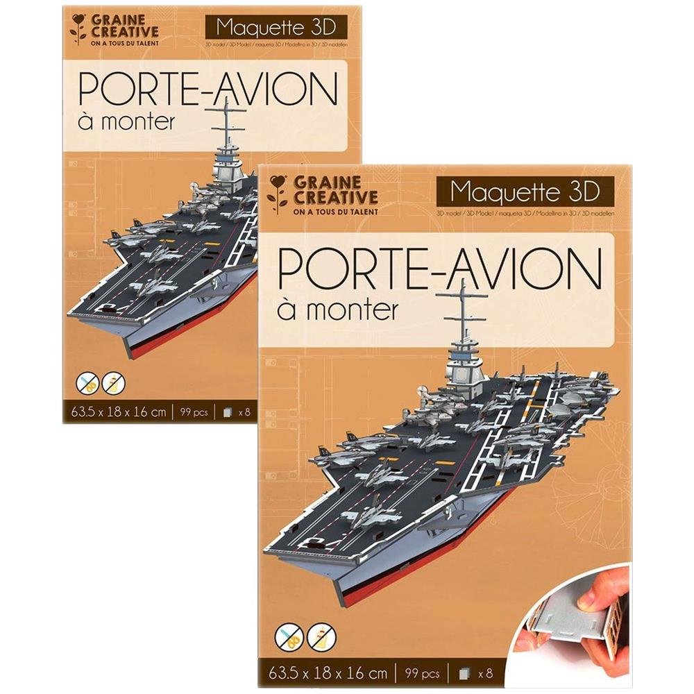 2 Modelli Di Portaerei Da Costruire Da Soli 63 X 18 X 16 Cm - Foto 1