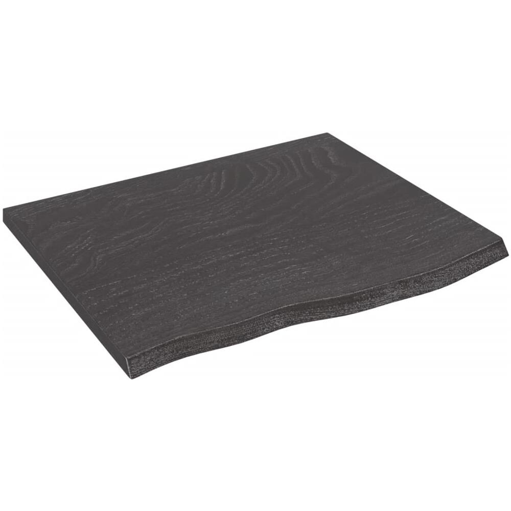 Piano Tavolo Marrone Scuro 60x50x2cm Rovere Massello Trattato - Foto 2