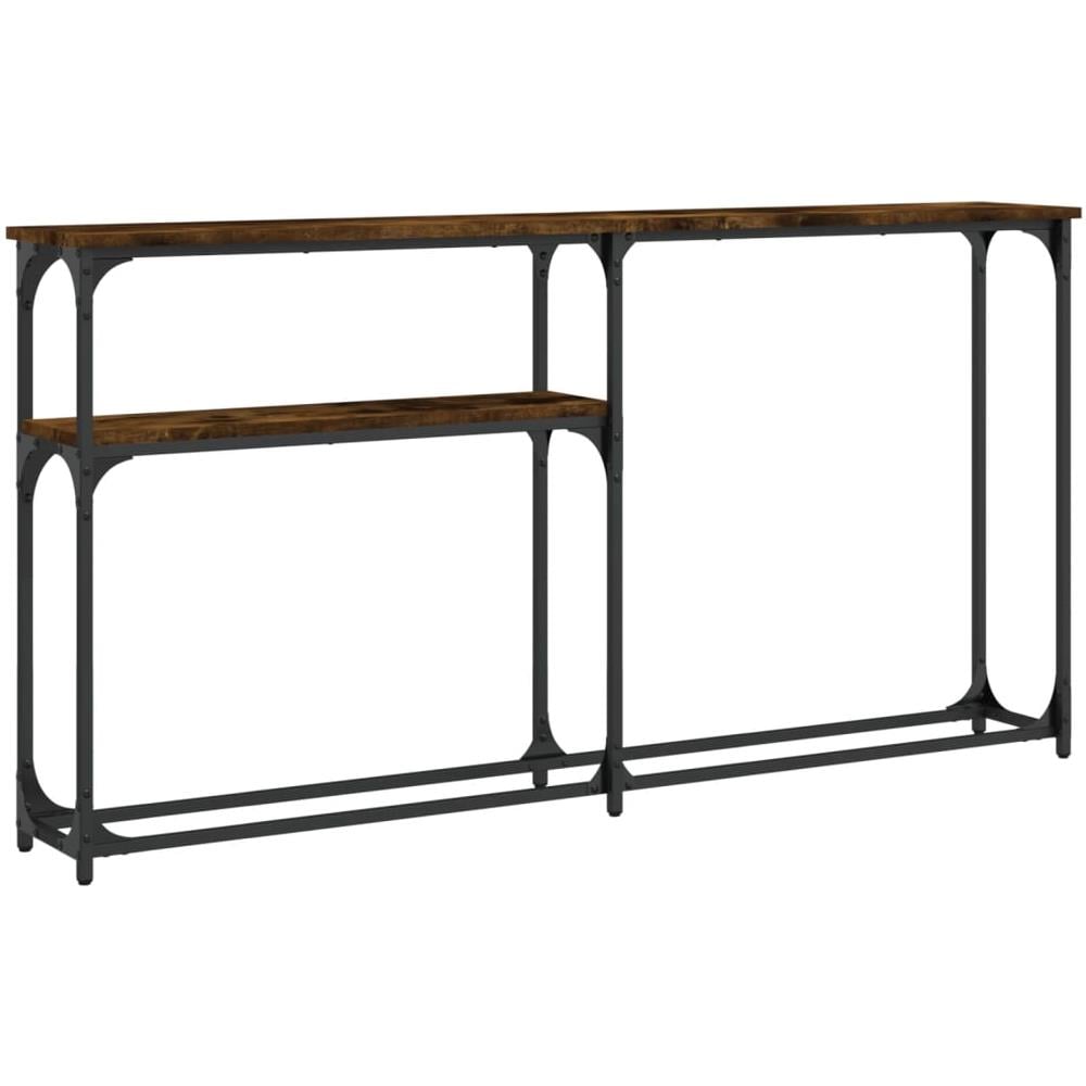 Tavolino Consolle Rovere Fumo 145x22,5x75 Cm Legno Multistrato - Foto 2