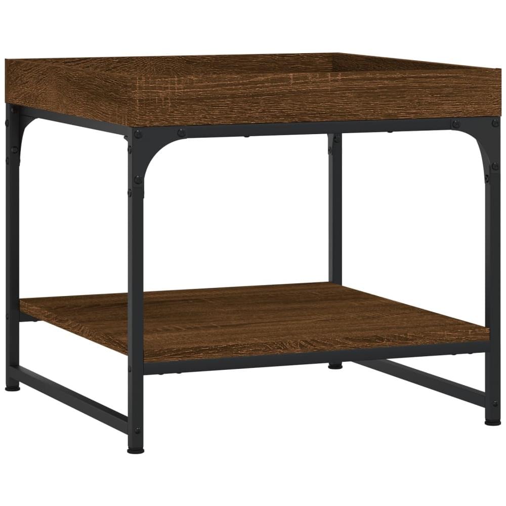 Tavolino Salotto Rovere Marrone 49,5x49,5x45 Legno Multistrato - Foto 2