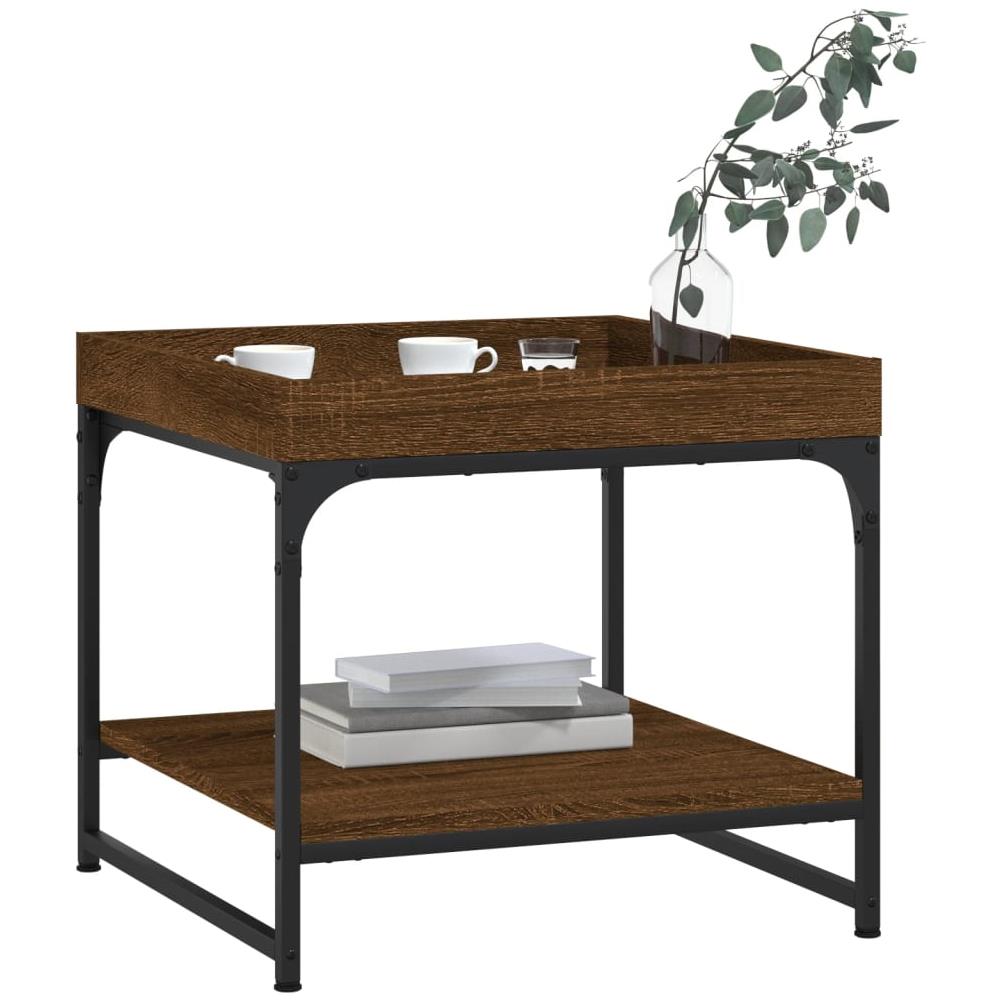 Tavolino Salotto Rovere Marrone 49,5x49,5x45 Legno Multistrato - Foto 3