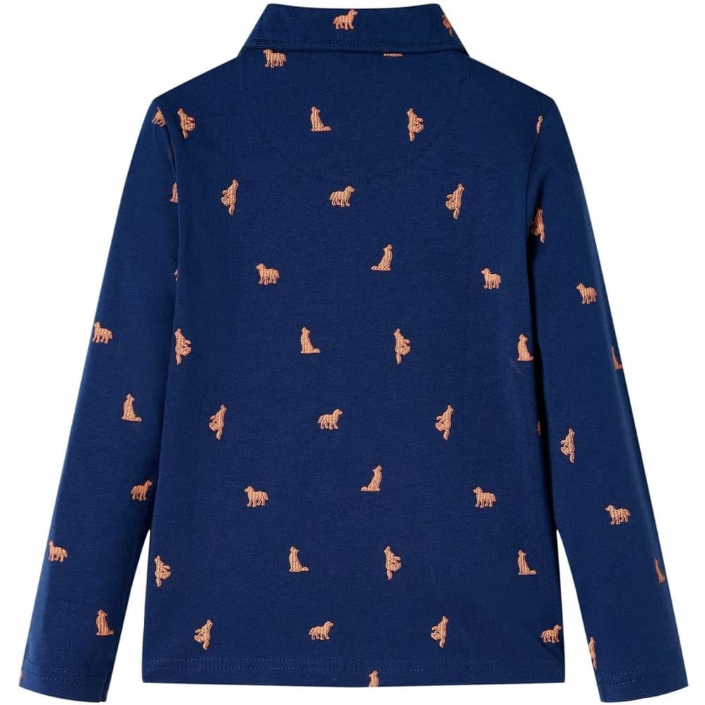 Camicia Per Bambini Con Stampa Cane Blu Marino 104 - Foto 2