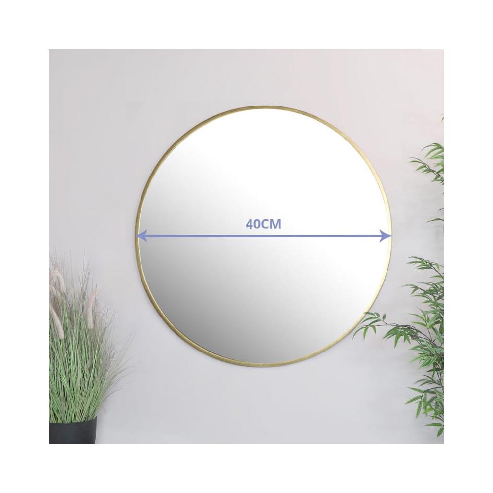 Specchio Valora 40CM con cornice dorata Specchio rotondo in metallo stile moderno - Foto 2