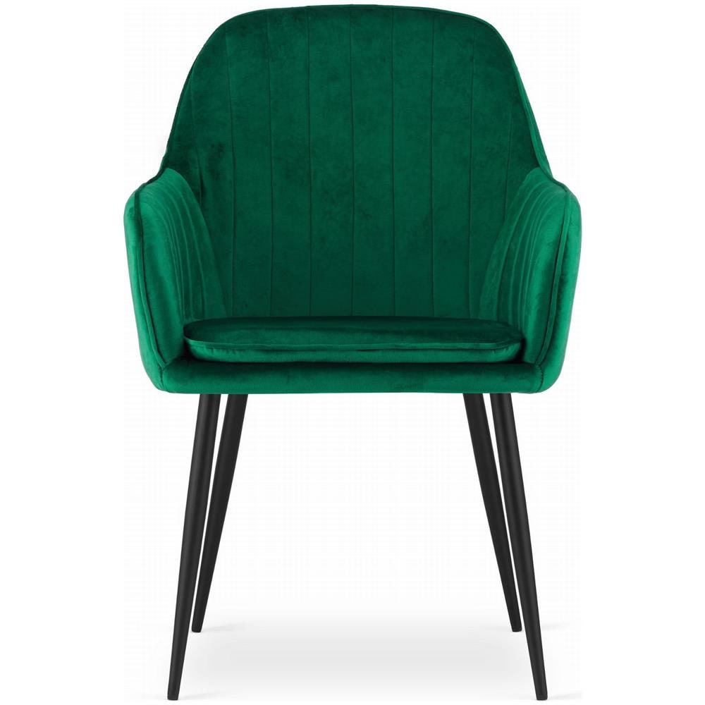 Sedia LUGO - Velluto verde con gambe nere - Foto 2