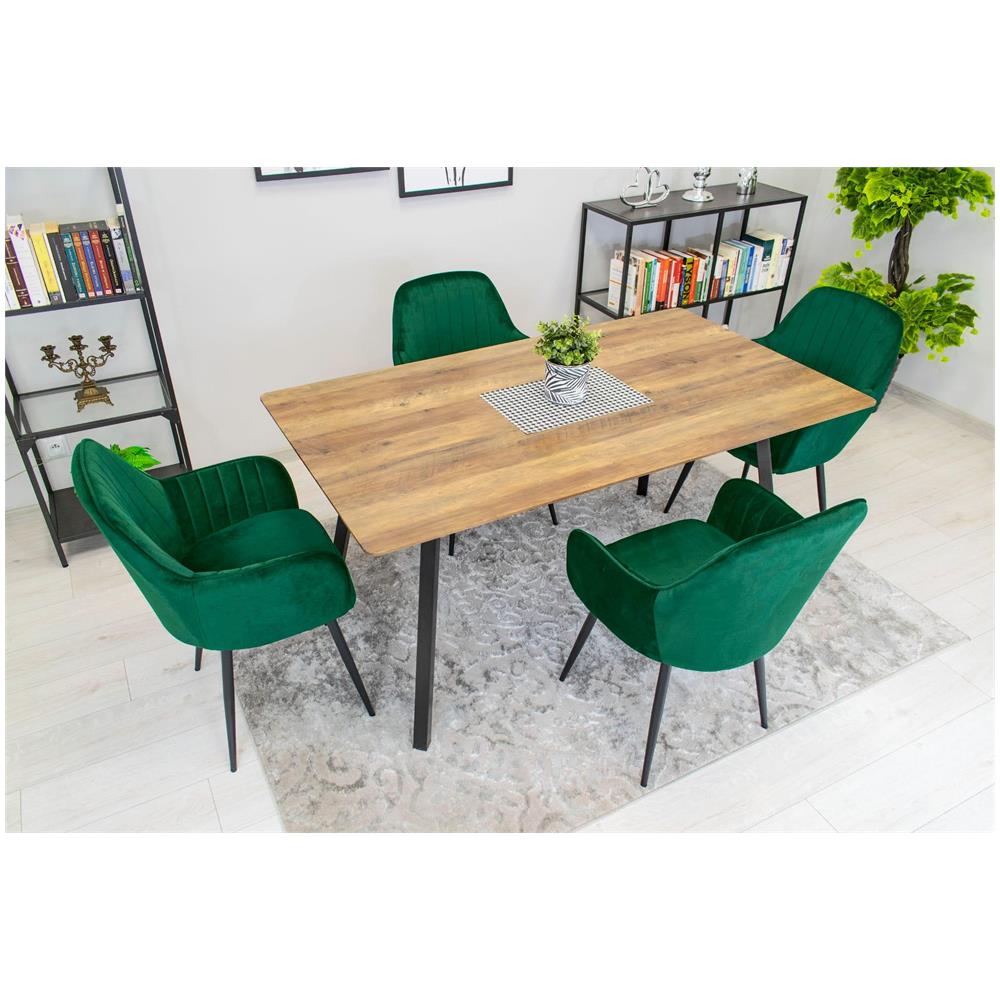 Sedia LUGO - Velluto verde con gambe nere - Foto 10