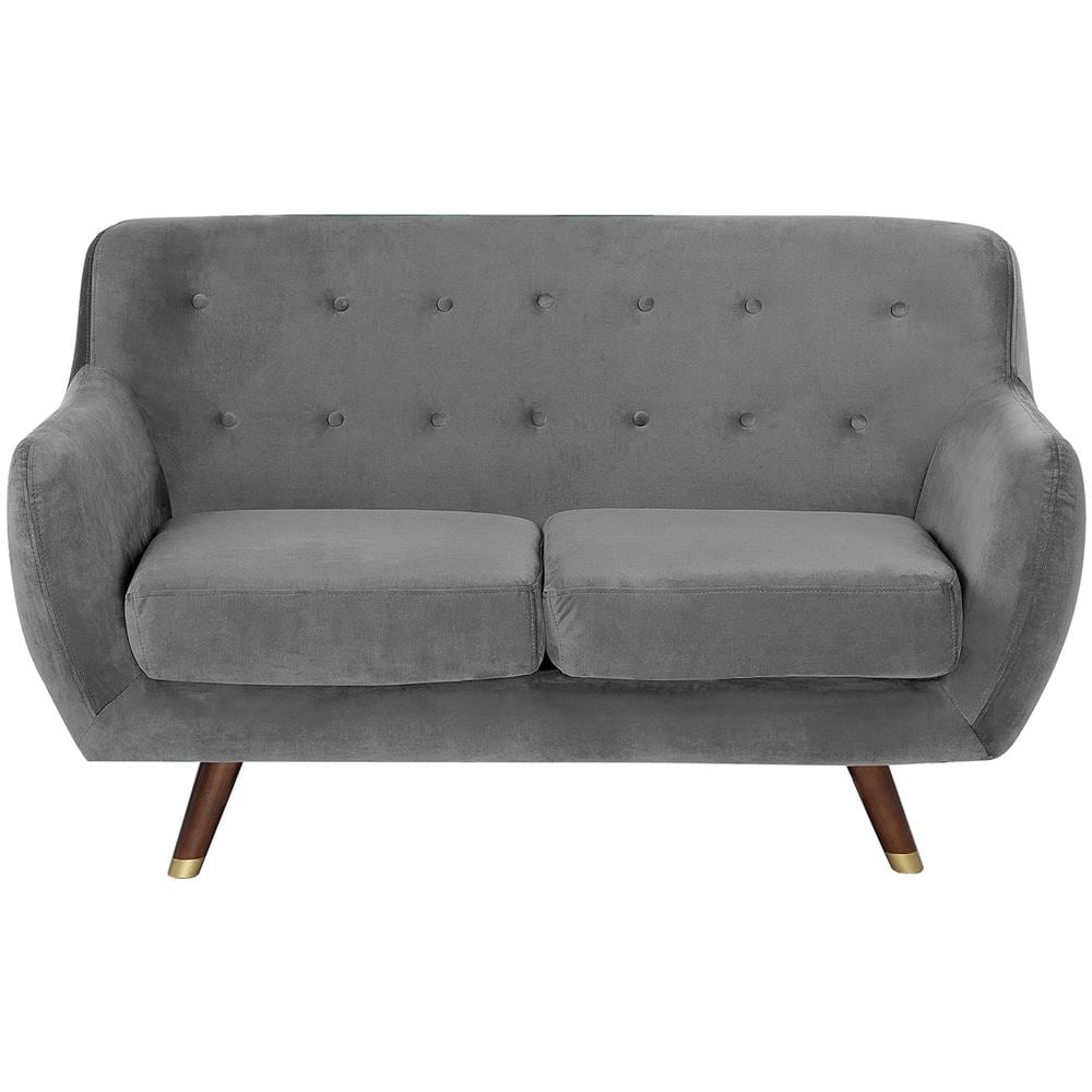 Divano A 2 Posti In Velluto Grigio Bodo - Foto 1