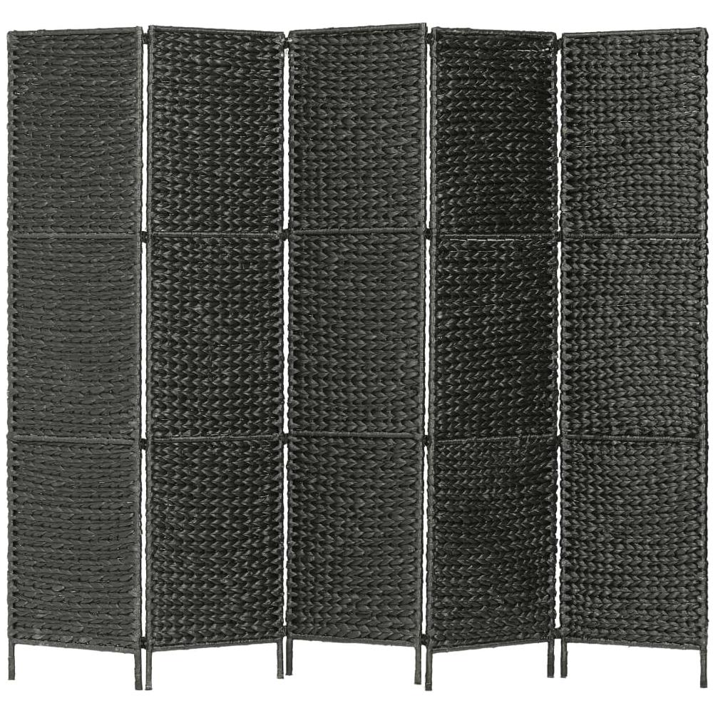 Paravento A 5 Pannelli Nero 193x160 Cm In Giacinto D'acqua - Foto 1