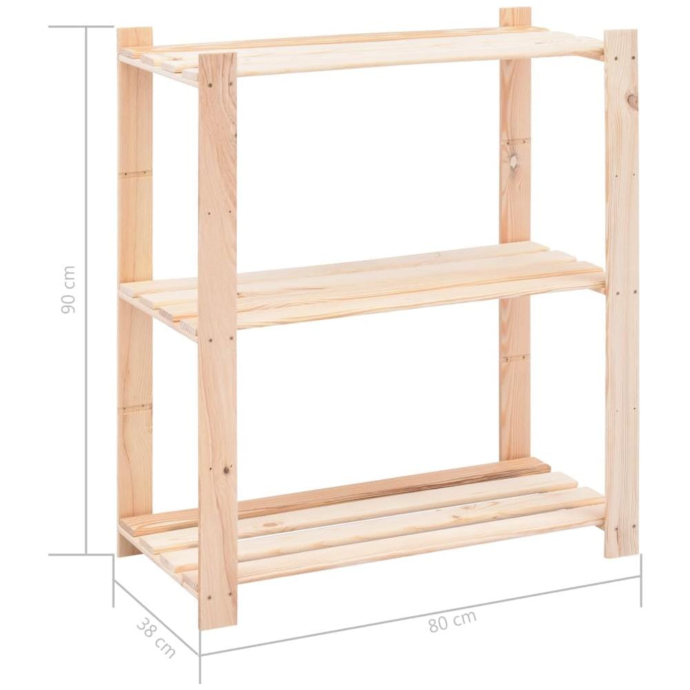 Scaffali A 3 Livelli 5 Pz 80x38x90 Cm Massello Pino Fsc 150 Kg - Foto 8