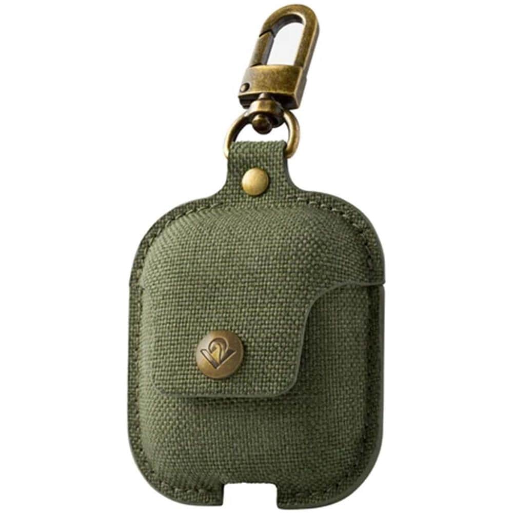 Custodia Per Airpods In Tessuto Twill Con Clip Girevole, Verde - Foto 5