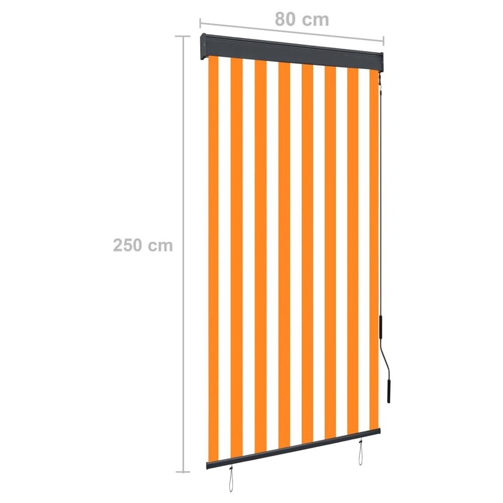 Tenda A Rullo Per Esterni 80x250 Cm Bianca E Arancione - Foto 8
