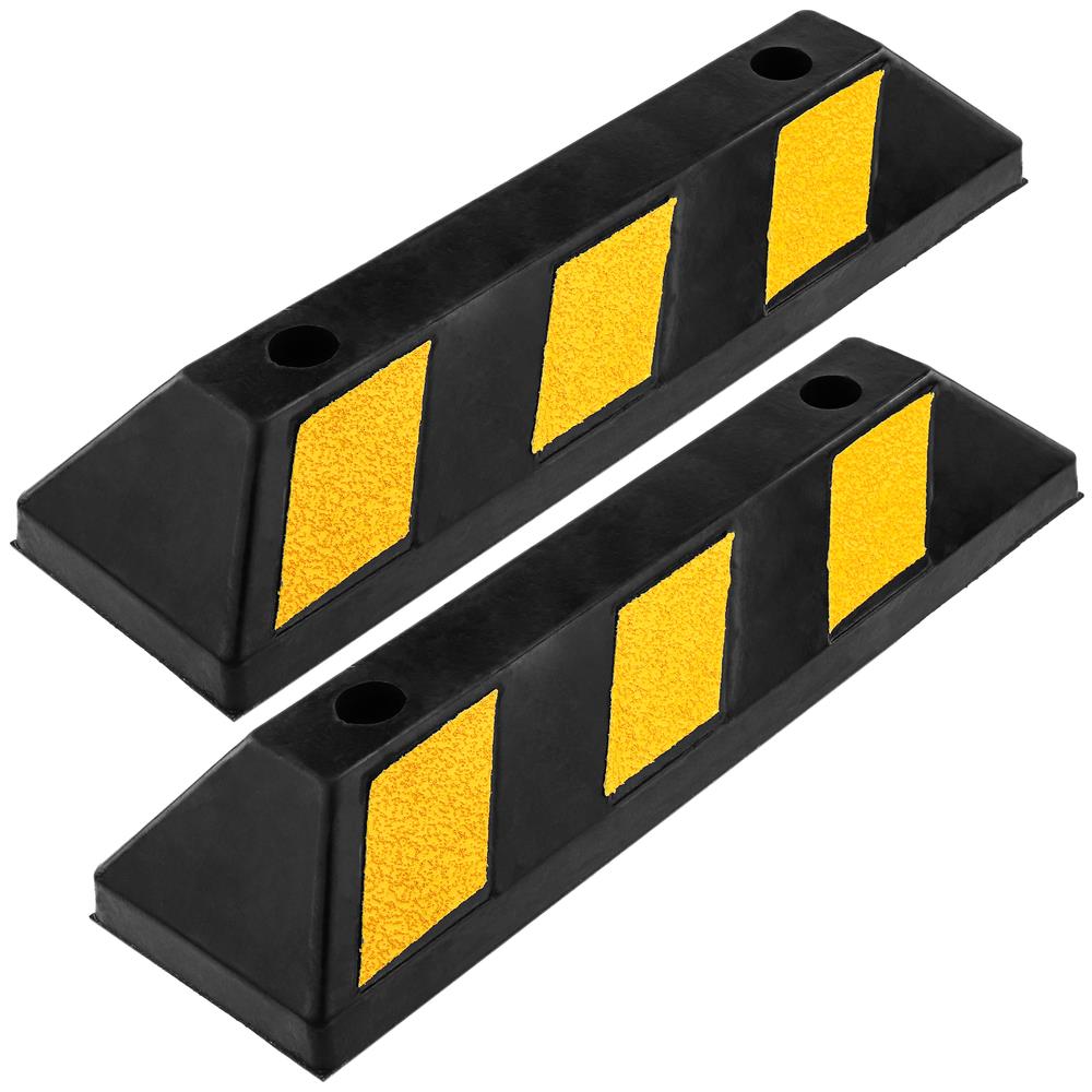 Fermaporta Per Garage In Gomma | 2 Pezzi Con Strisce Riflettenti | Parcheggio Preciso E Sicuro - Foto 4