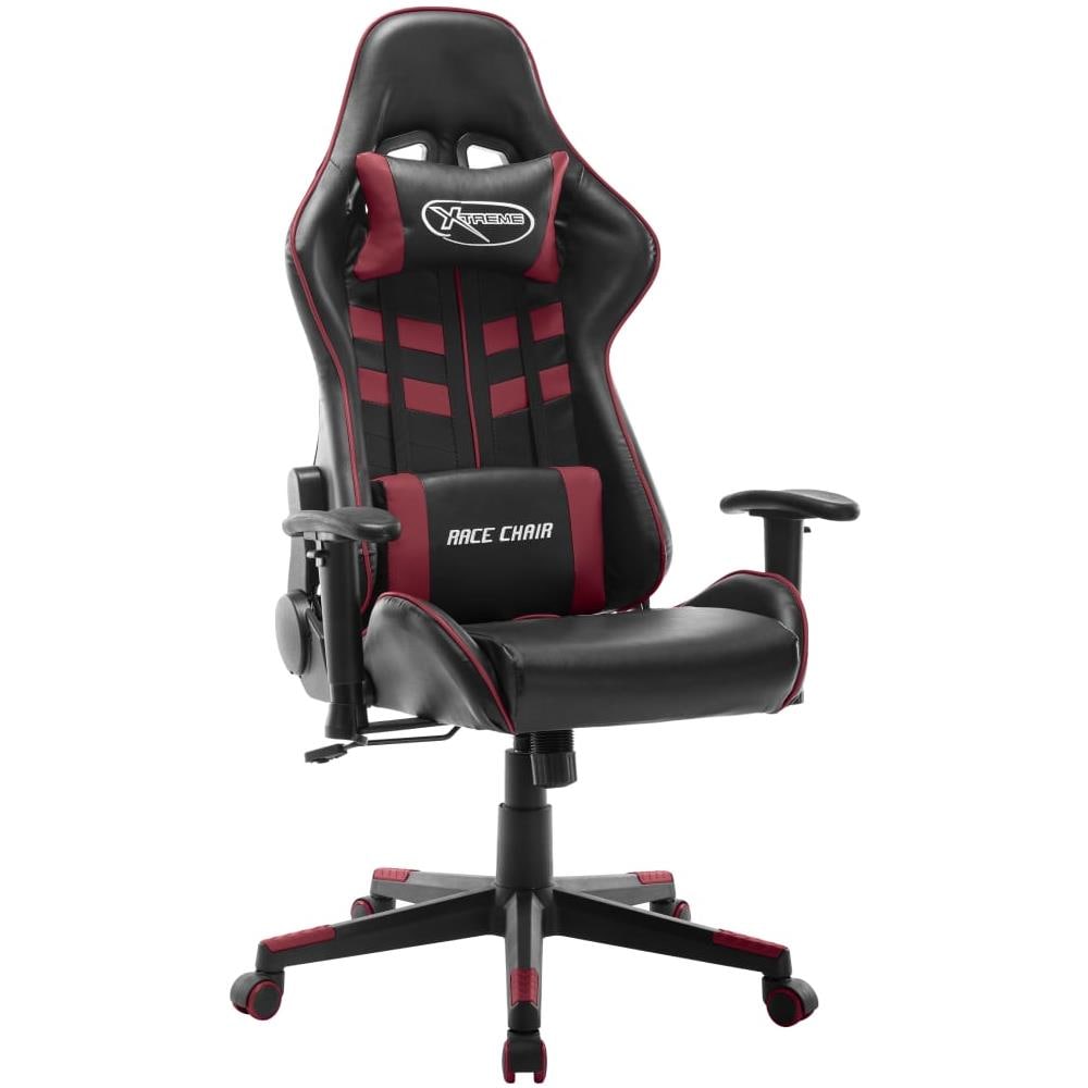 Sedia da Gaming Nera e Rosso Vino in Similpelle - Foto 1