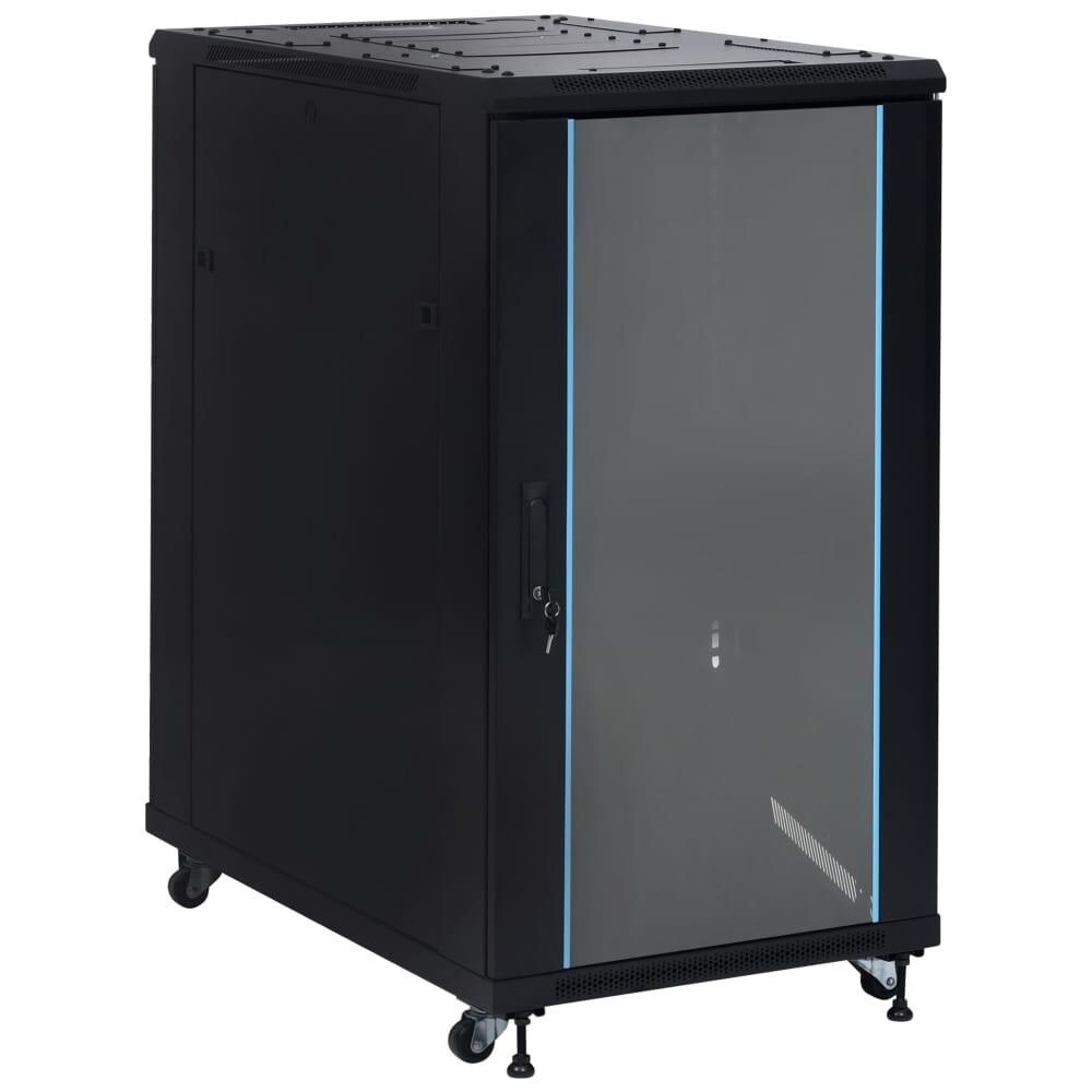 Armadietto Di Rete A Parete 6U 19″ – 600x450x375 Mm – In Acciaio Con Sportello In Vetro E Serratura – Per Router E Modem – IP20