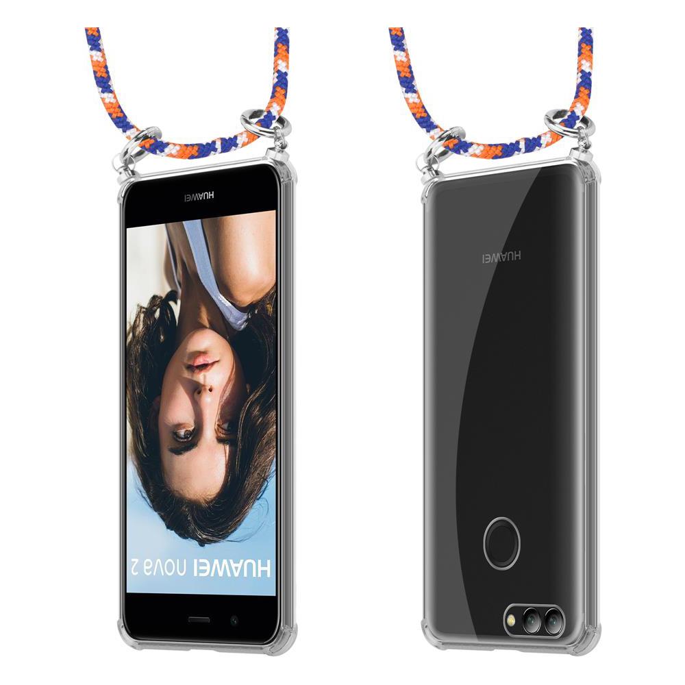Catena Di Telefoni Cellulari Compatibile Con Huawei Nova 2 In Arancio Blu Bianco - Coperchio Protettivo In Silicone Con Anelli D'argento, Cinturino In Corda E Custodia Staccabile - Foto 8