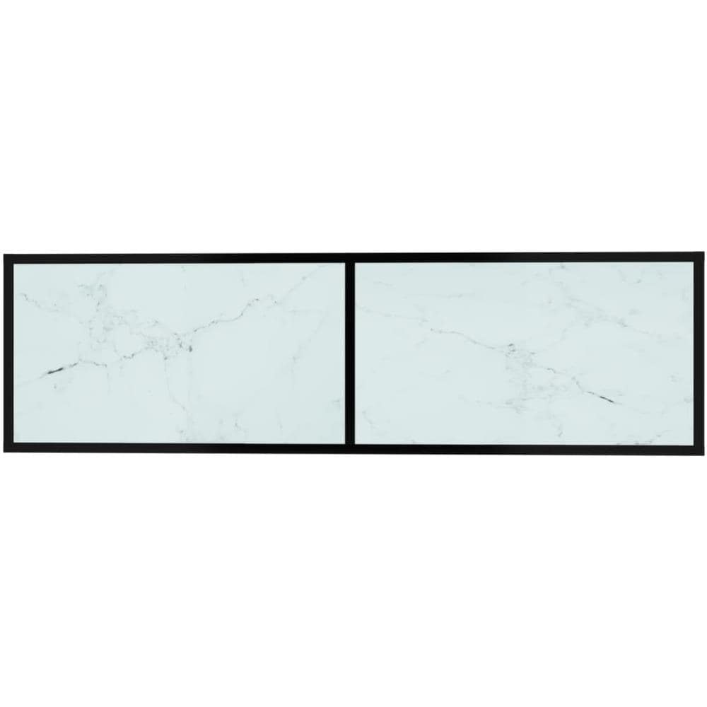 Mobile Porta TV Marmo Bianco 140x40x40,5 cm in Vetro Temperato - Foto 2