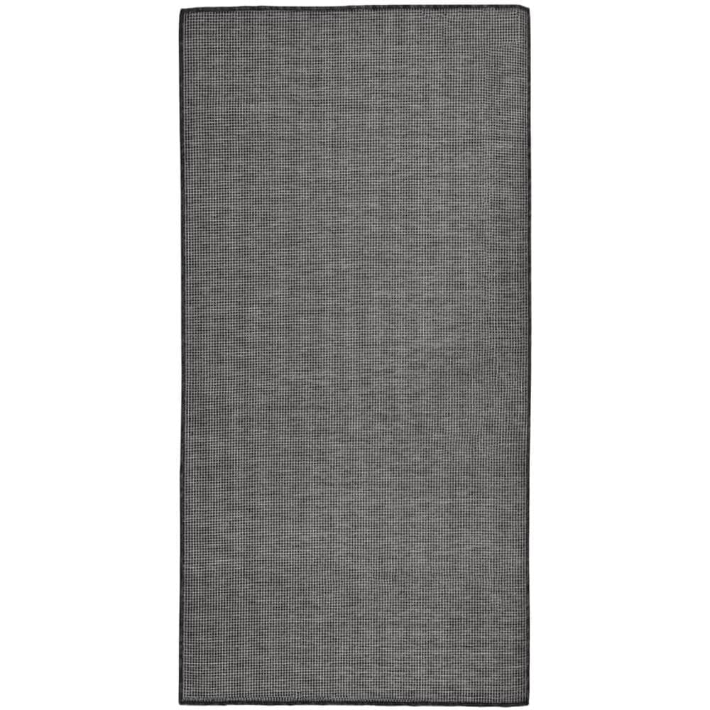 Tappeto Da Esterni A Tessitura Piatta 100x200 Cm Grigio - Foto 1