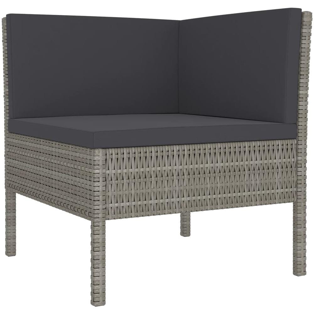Set Divani Da Giardino 8 Pz Con Cuscini In Polyrattan Grigio - Foto 3