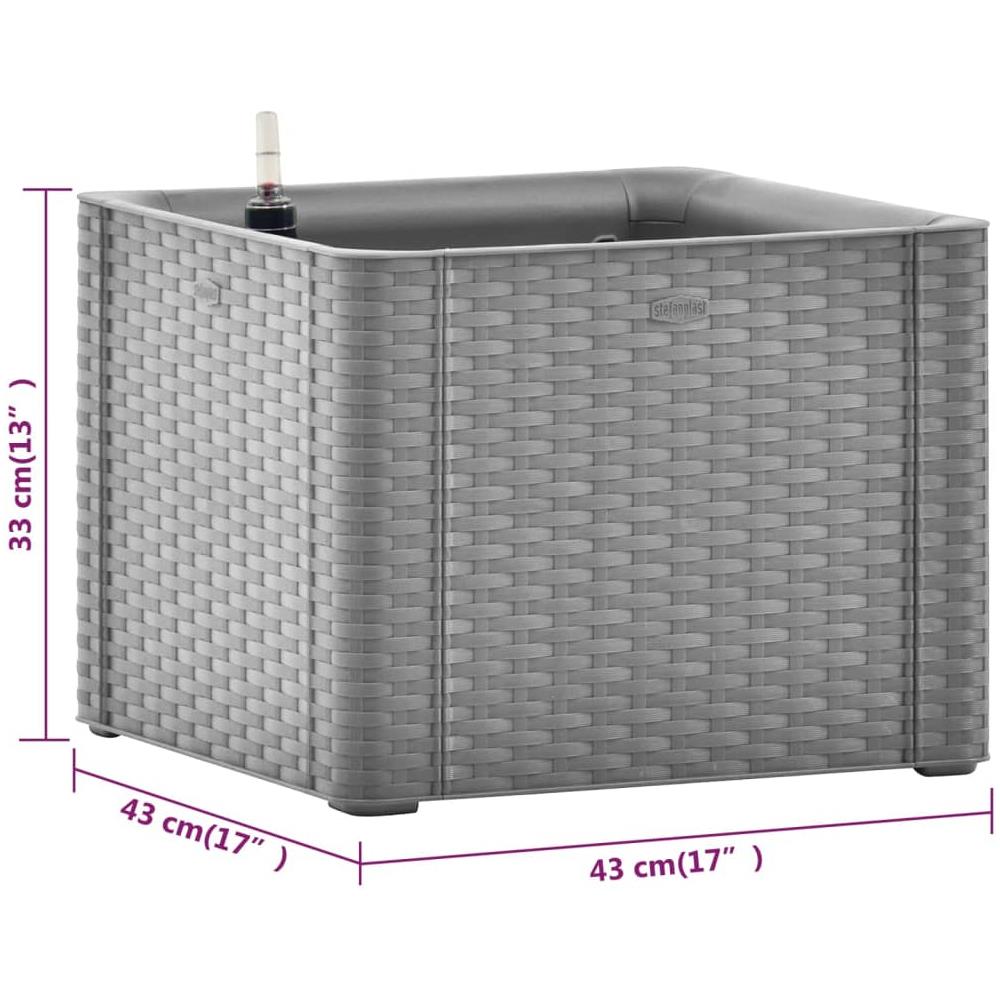 Aiuola Rialzata Giardino Sistema Irrigazione Grigia 43x43x33 Cm - Foto 5