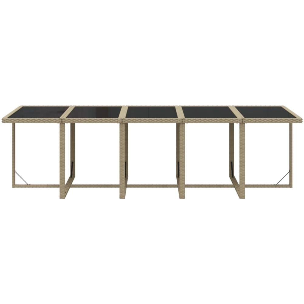 Set Da Pranzo Per Giardino 11pz Con Cuscini In Polyrattan Beige - Foto 7