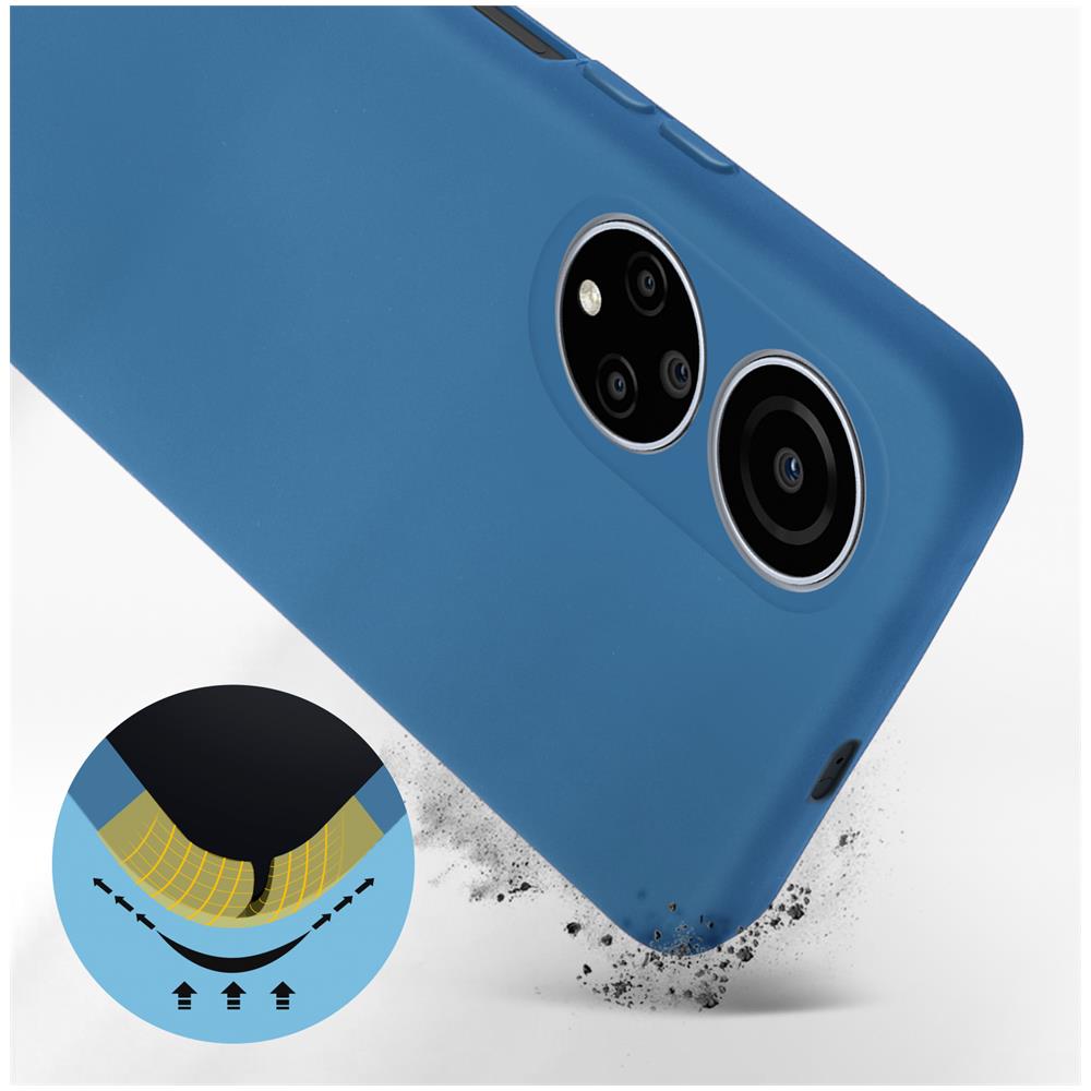 Cover Per Honor X7 In Silicone Semi-rigido Soft-touch Azzurra - Foto 2