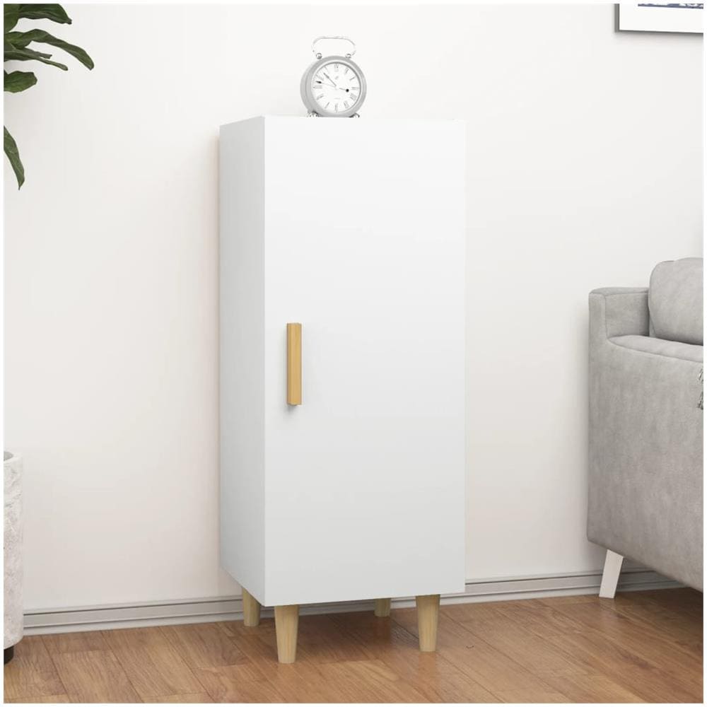 Credenza Bianca 34,5x34x90 Cm In Legno Multistrato - Foto 1