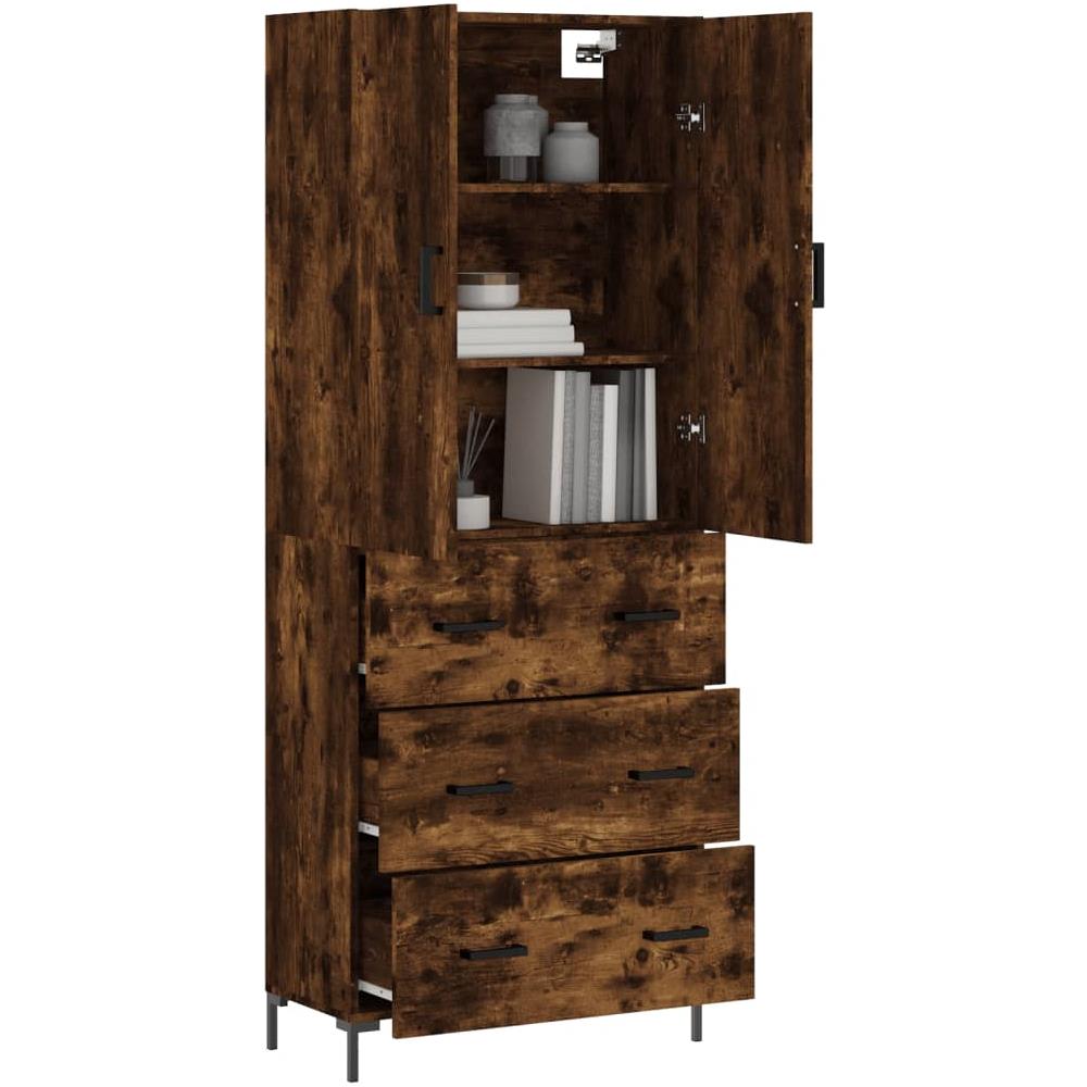 Credenza Rovere Fumo 69,5x34x180 Cm In Legno Multistrato - Foto 3