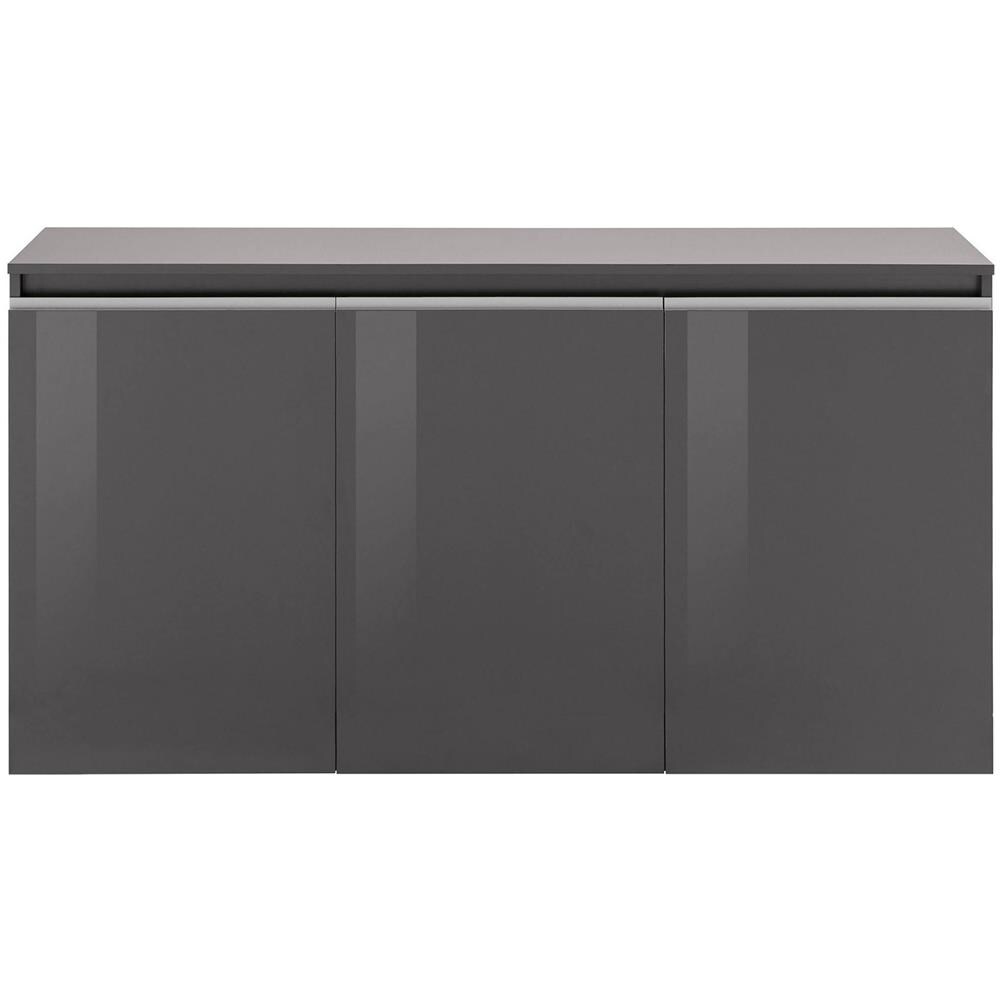 Credenza Pino, Madia Da Cucina A 3 Ante, Buffet Da Soggiorno, 100% Made In Italy, Cm 150x40h81, Antracite Lucido - Foto 4