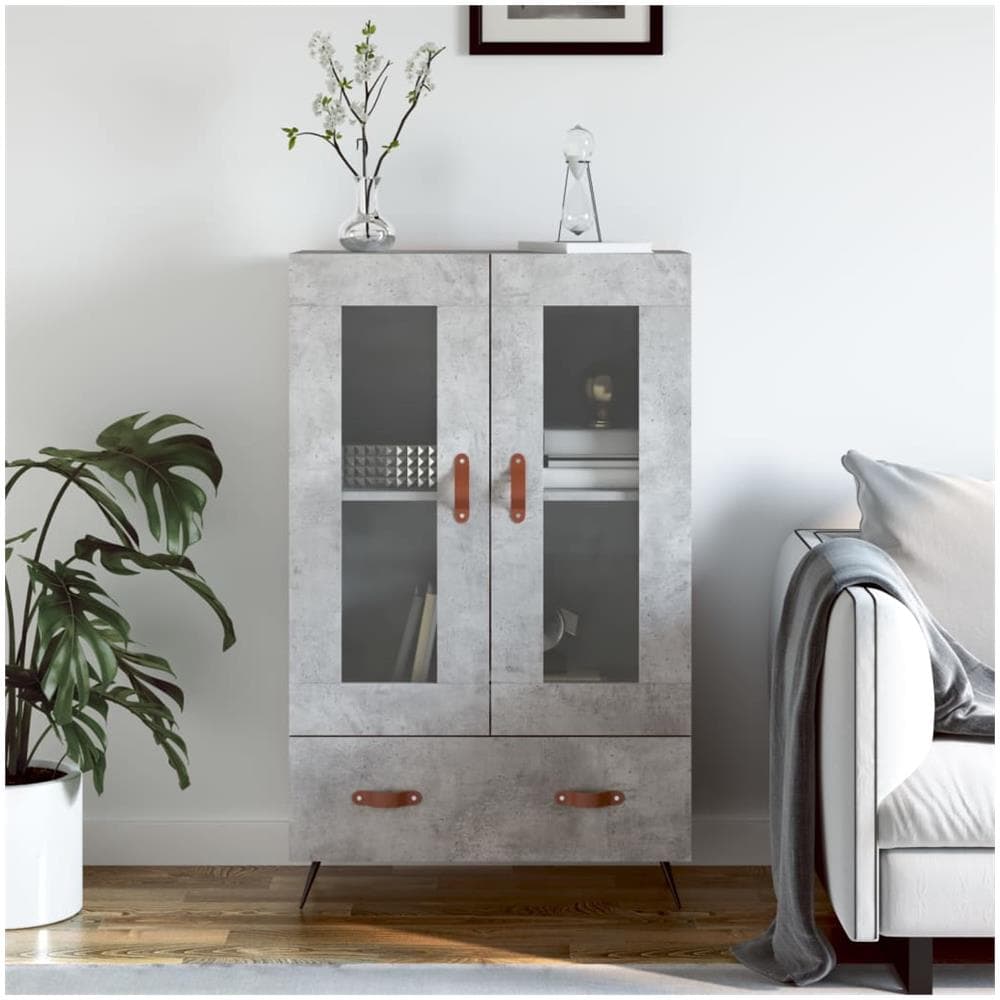 Credenza Grigio Cemento 69,5x31x115 Cm In Legno Multistrato - Foto 1