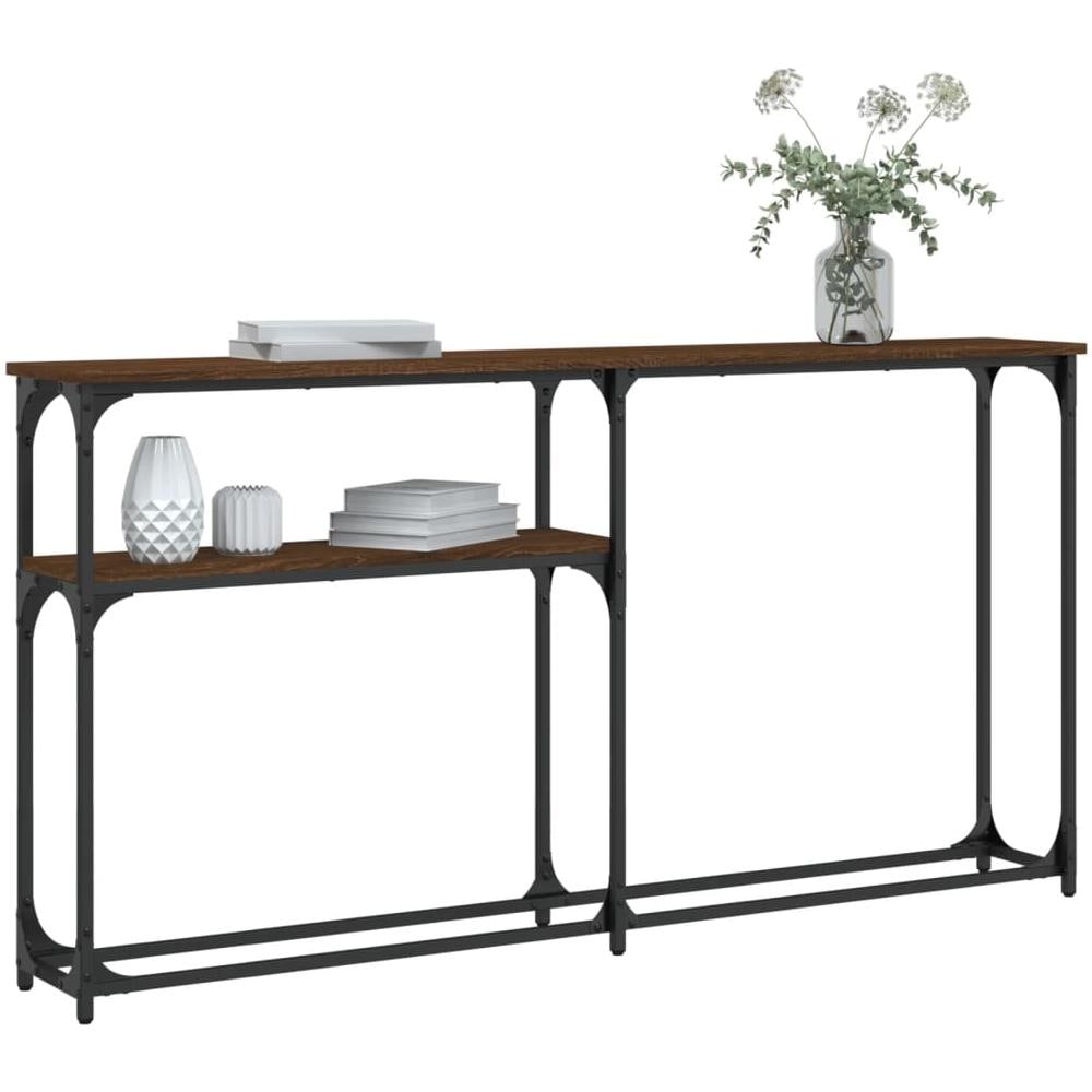 Tavolo Consolle Rovere Marrone 145x22,5x75 Cm Legno Multistrato - Foto 3