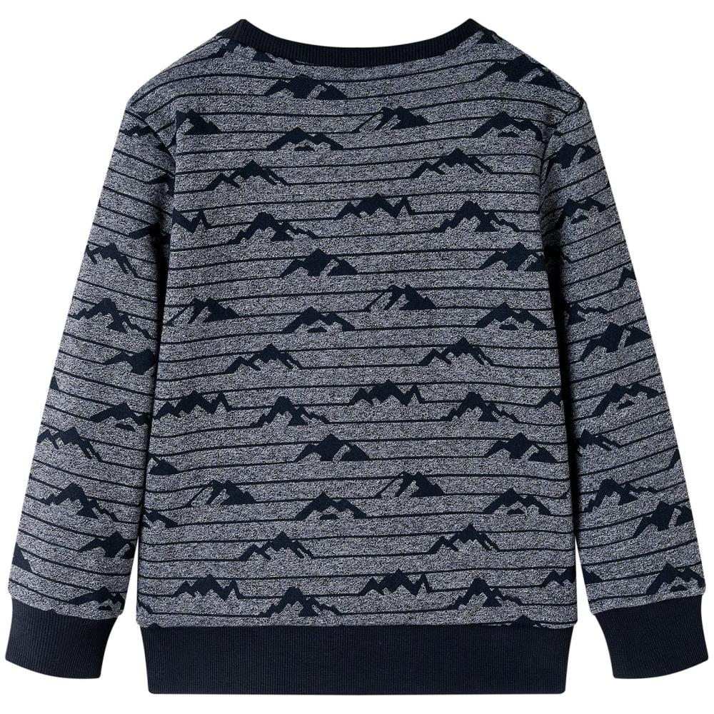 Felpa Per Bambini Con Stampa Collina Blu Marino Mélange 116 - Foto 2