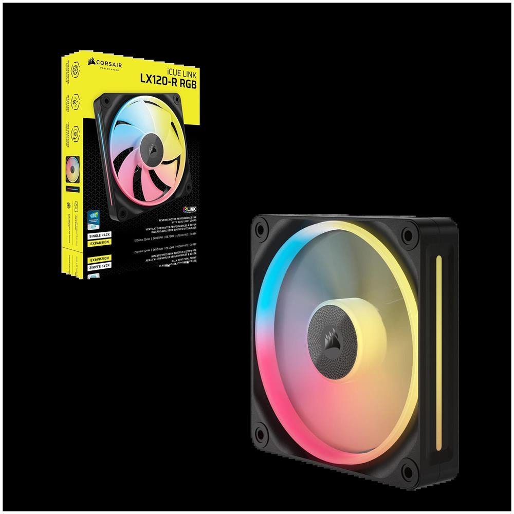 Ventola Inversa LX120-R RGB 120mm 2400 RPM Nero - Foto 3