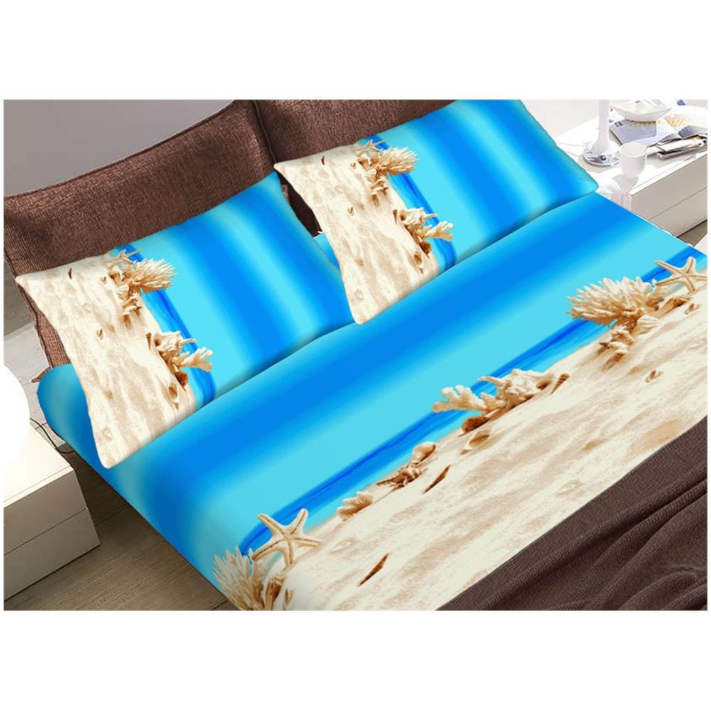 Completo Lenzuola Letto In 100% Cotone Made In Italy Fantasia Z-mare Matrimoniale Z-mare - Foto 2