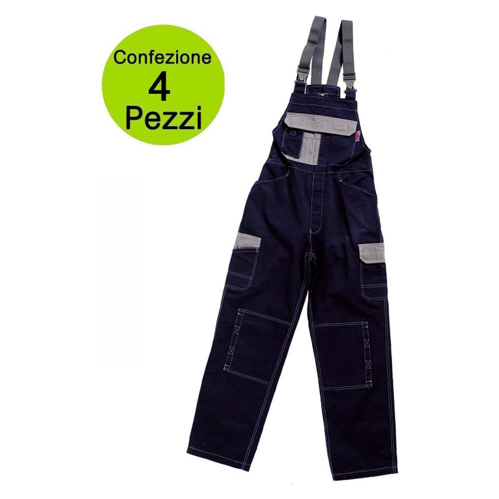 Multipack 4 Pz Salopette Da Lavoro Globo Professionale Slim Fit Tg. Xxxl - Foto 1