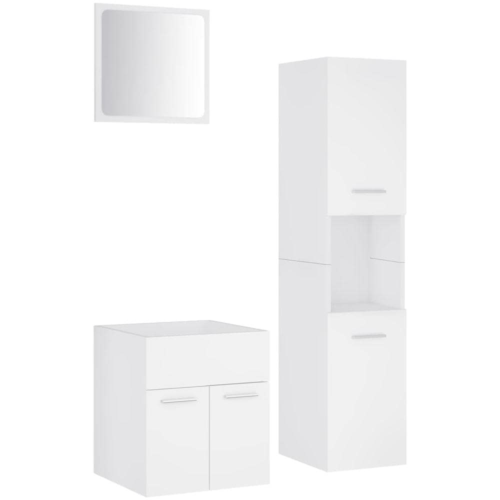 Set Mobili da Bagno Bianco in Truciolato - Foto 2