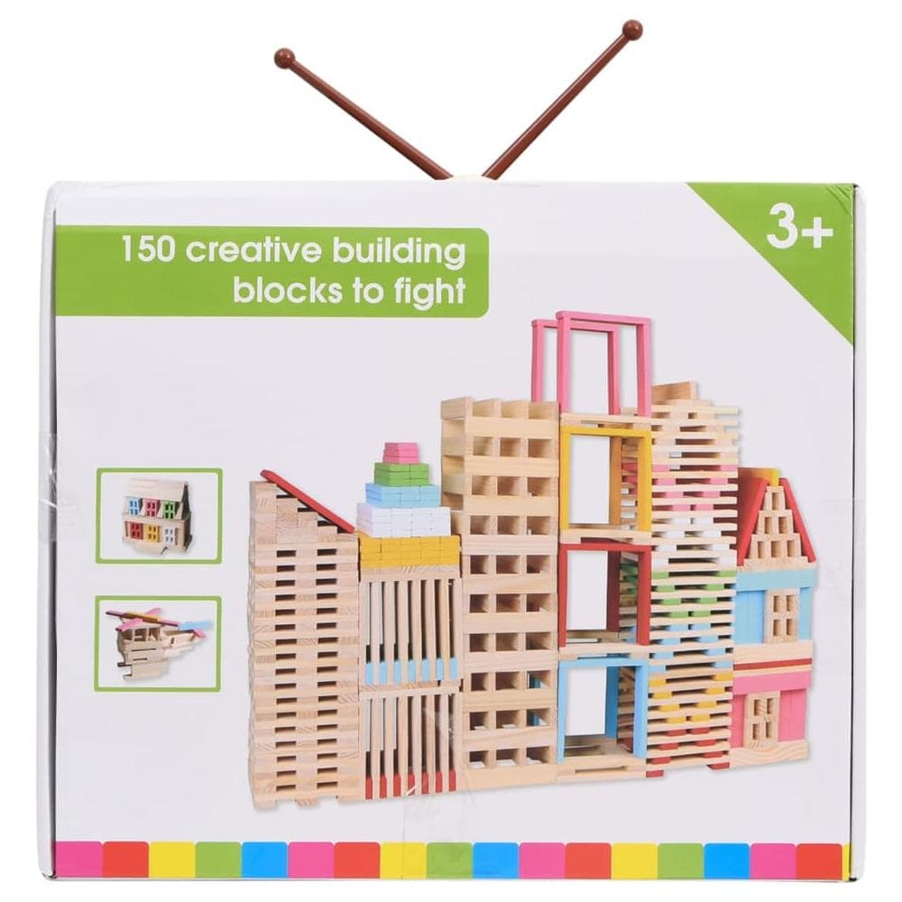 Set 150 Blocchi di Costruzione in Massello di Pino Verniciato - Foto 2