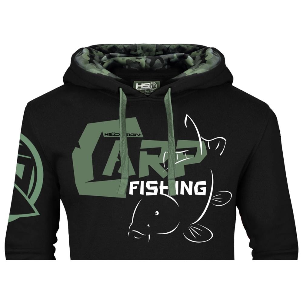 Hoodie Carpfishing Eco 2.0 L Nero / verde Militare - Foto 2