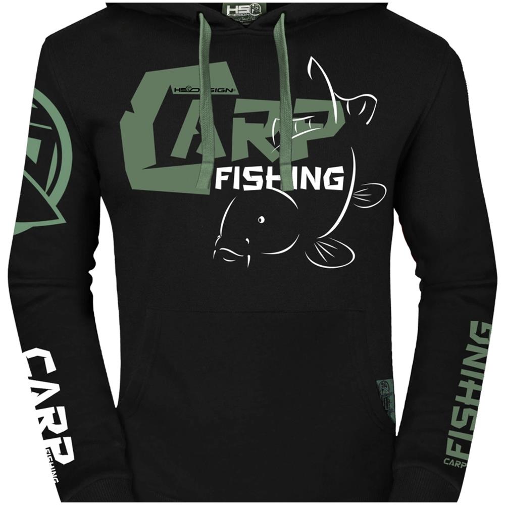 Hoodie Carpfishing Eco 2.0 L Nero / verde Militare - Foto 3