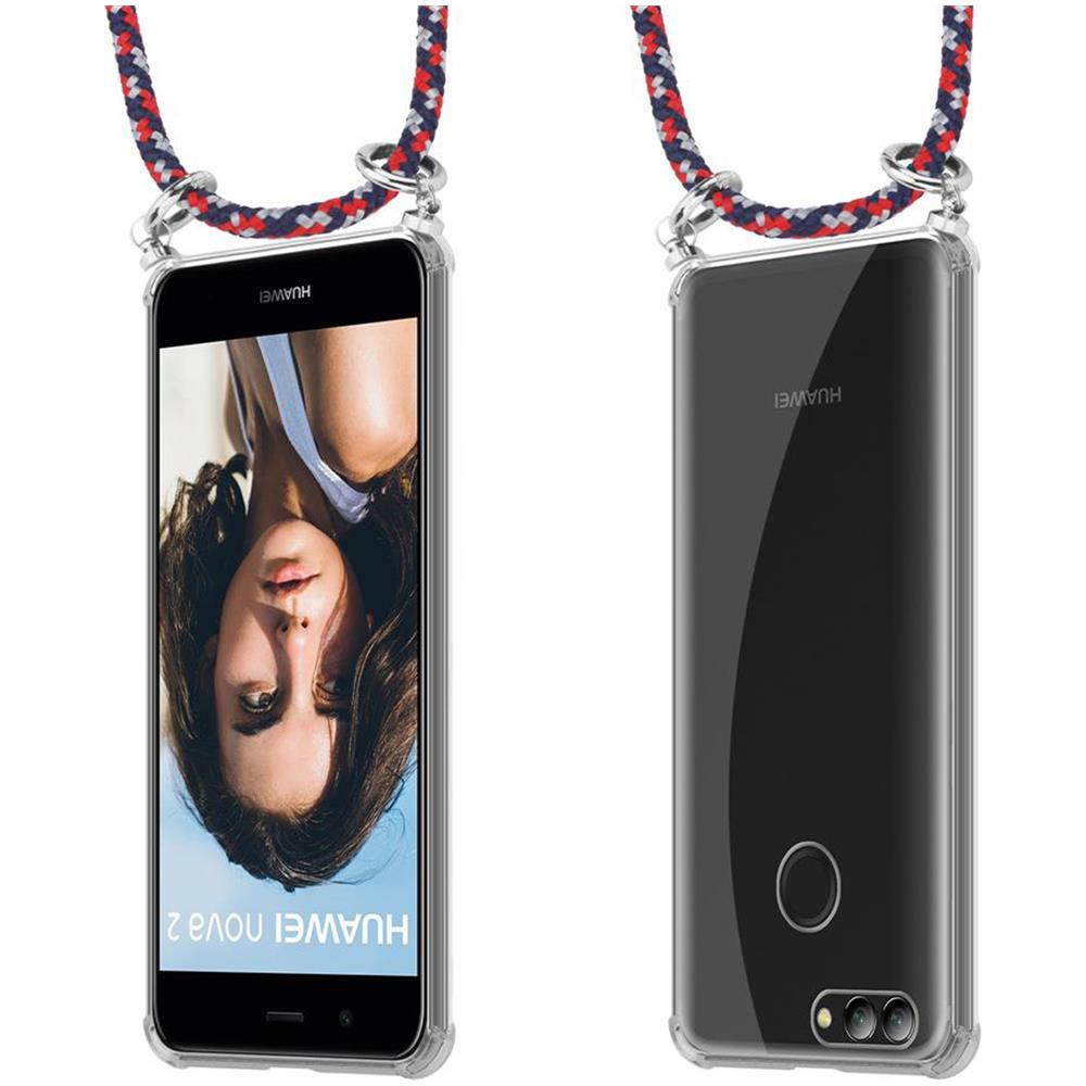 Catena Di Telefoni Cellulari Compatibile Con Huawei Nova 2 In Rosso Blu Bianco - Coperchio Protettivo In Silicone Con Anelli D'argento, Cinturino In Corda E Custodia Staccabile - Foto 8