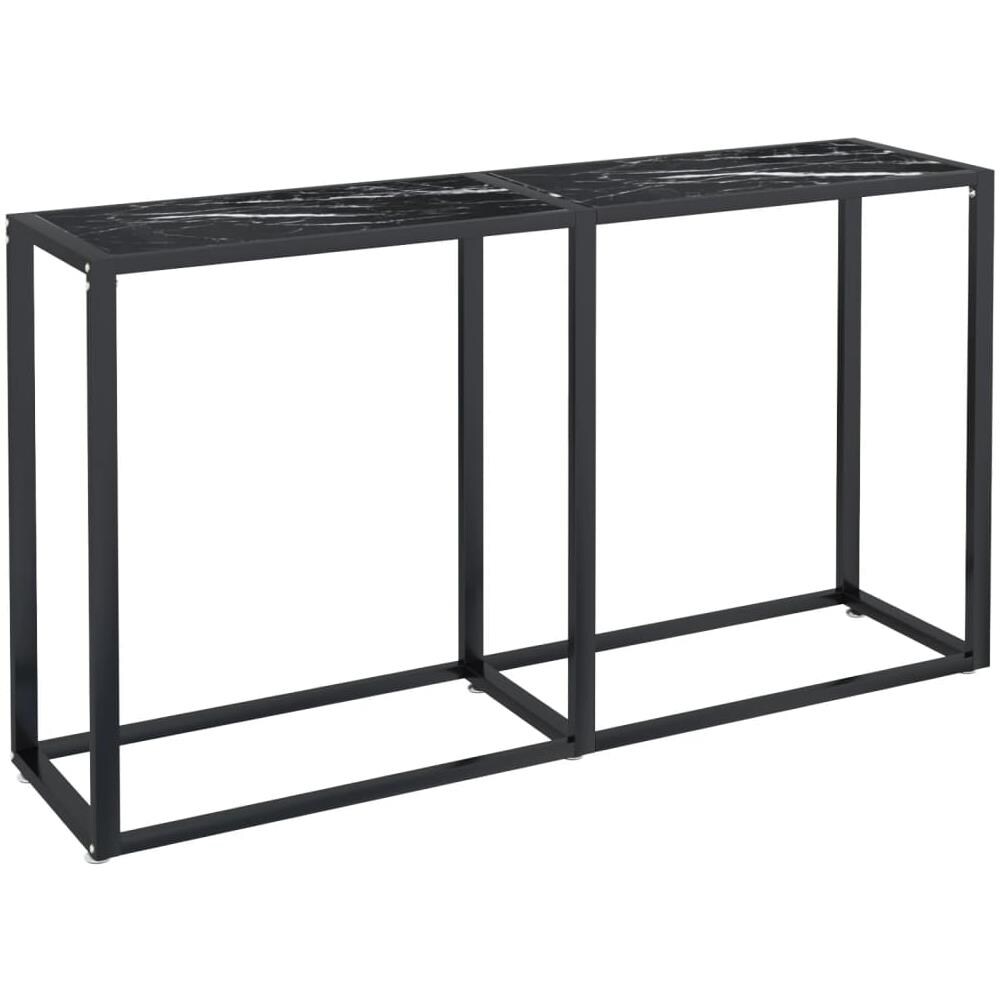 Tavolo Consolle Nero Marmo 140x35x75,5 Cm In Vetro Temperato - Foto 2