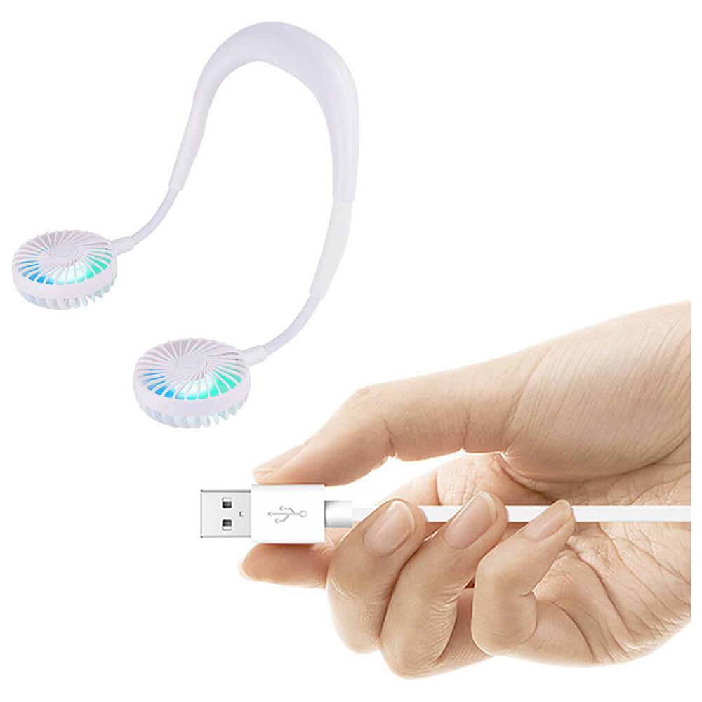 CUQOO Ventilatore Da Collo Senza Pale – 3 Velocità, Ricaricabile USB, 360°