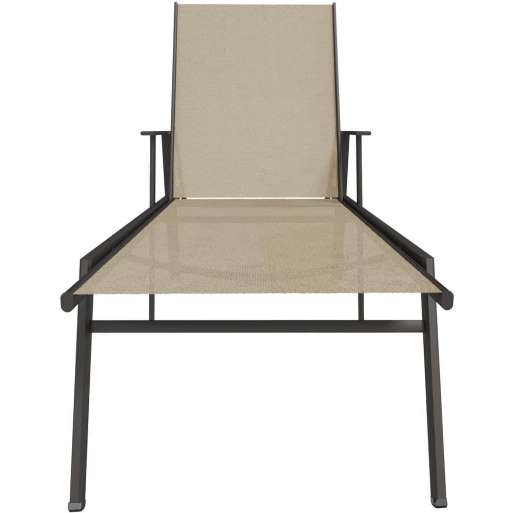 Lettino Prendisole in Acciaio e Textilene Crema - Foto 3